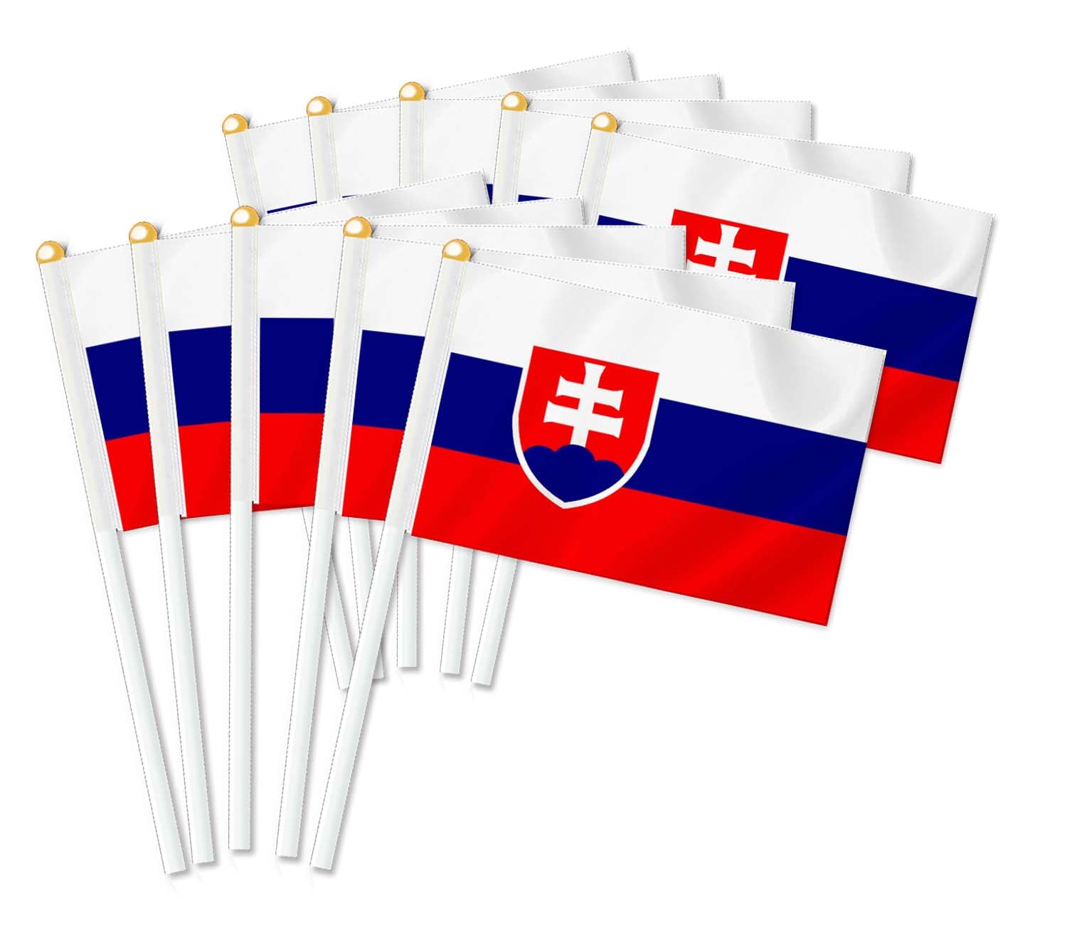 25 PCS Slovakia Handheld Small Flag, Slovak Hand held Mini Decor Decoration Banner