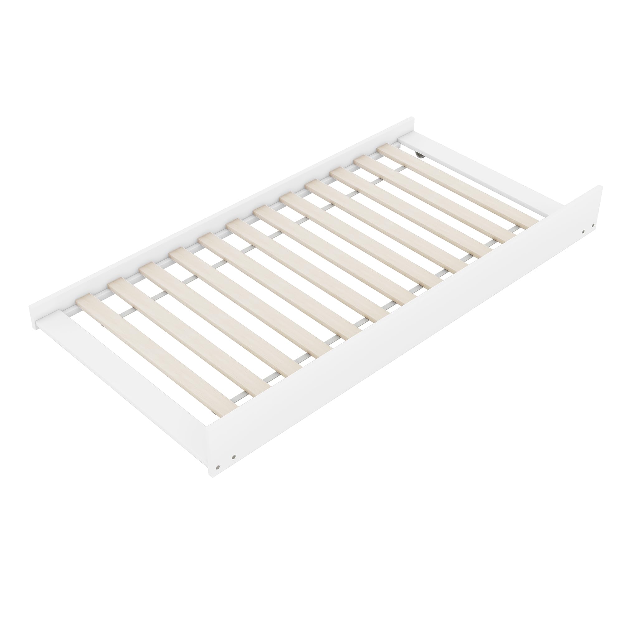 Moimhear Literas de 90 x 200 cm, camas infantiles, literas triples con cama nido, barandilla alta, escalera estable (blanco)