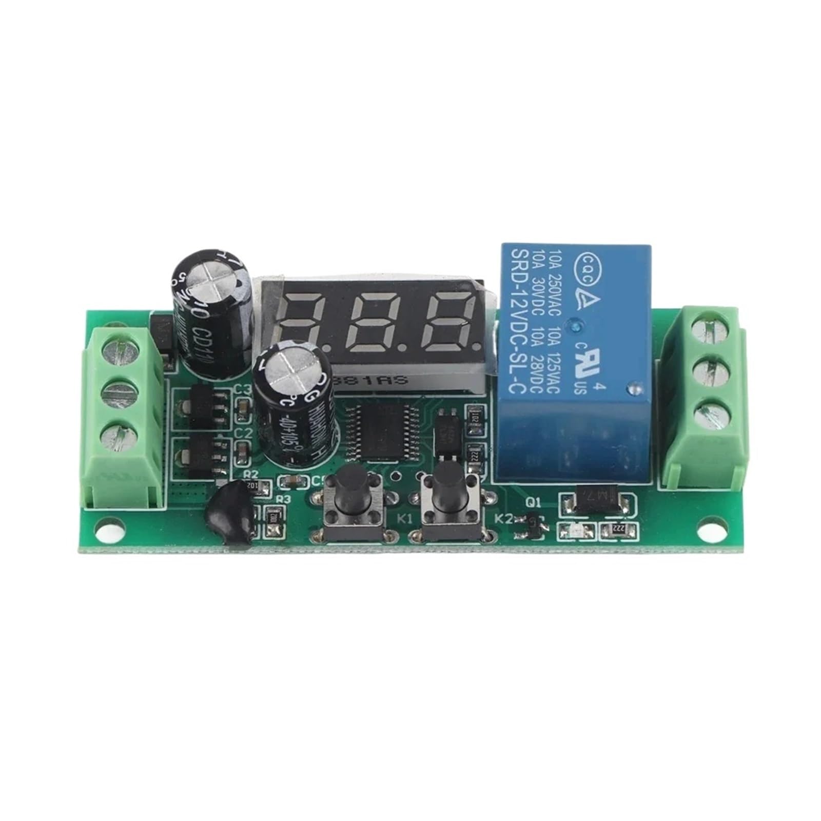 Module de détection tension DC12V avec affichage numérique et relais électronique