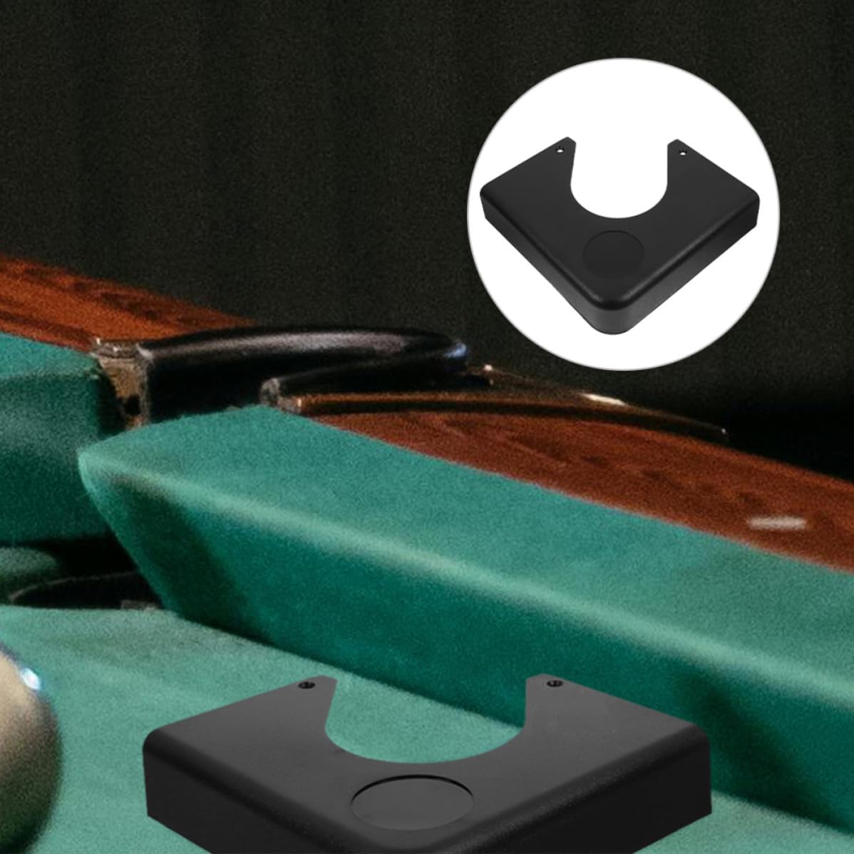 Luxshiny 2pcs Pool Table Corner Hardware Accessories Resin Hard Plastic Black Corner Plate Protector Easy to Install for Billiard Table in Game Room