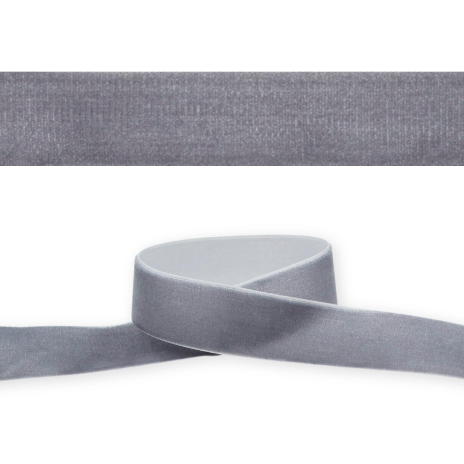 celloexpress 16mm Grey 189 Velvet Ribbon - High Density Single Faced Gift Wrap Bow Making (10m)