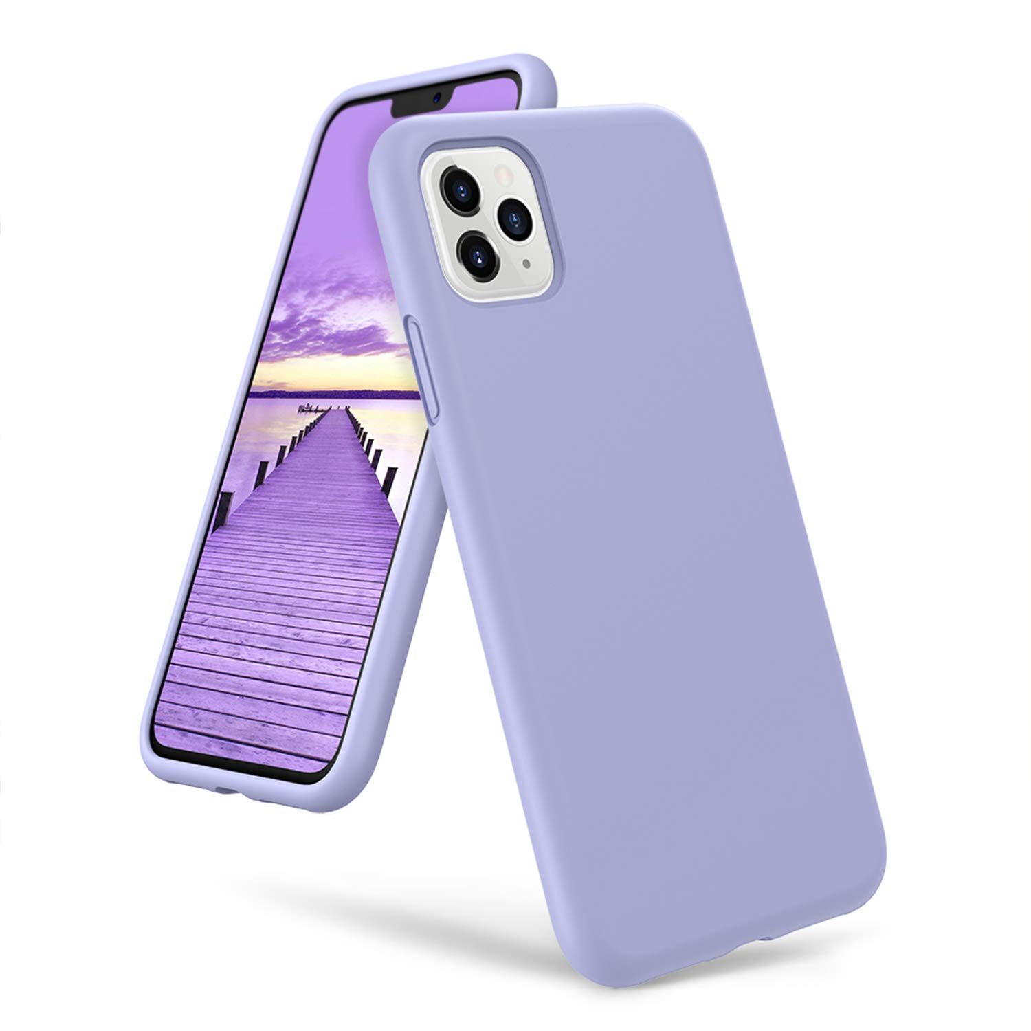 deconext iPhone XI Pro Rubber Case, Soft Gel Silicone Bumper with Anti-Scratch Microfiber Lining Hard Shell Shockproof Full-Body Protective Case Cover for Apple iPhone XI Pro(2019) 6.5” Clove Purple