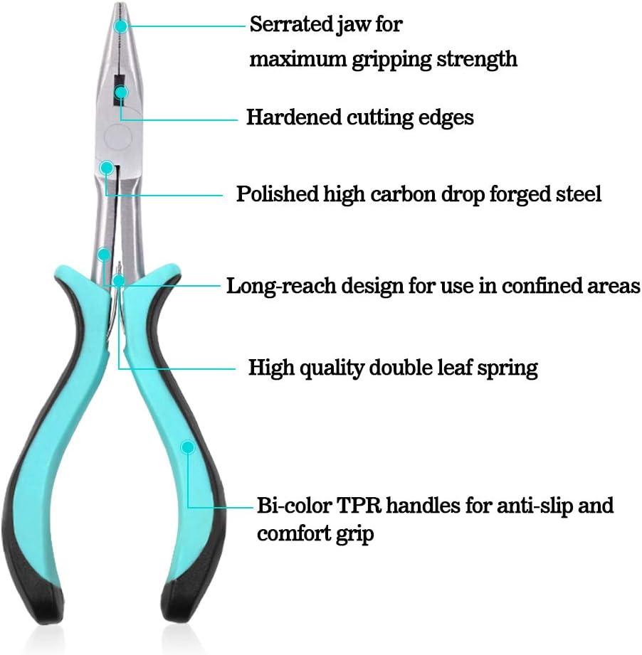 SPEEDWOX Long Nose Pliers 6 Inches Precision Wire Cutters Long Reach Pliers Jewellery Cutting Pliers Tool for Beading Craft