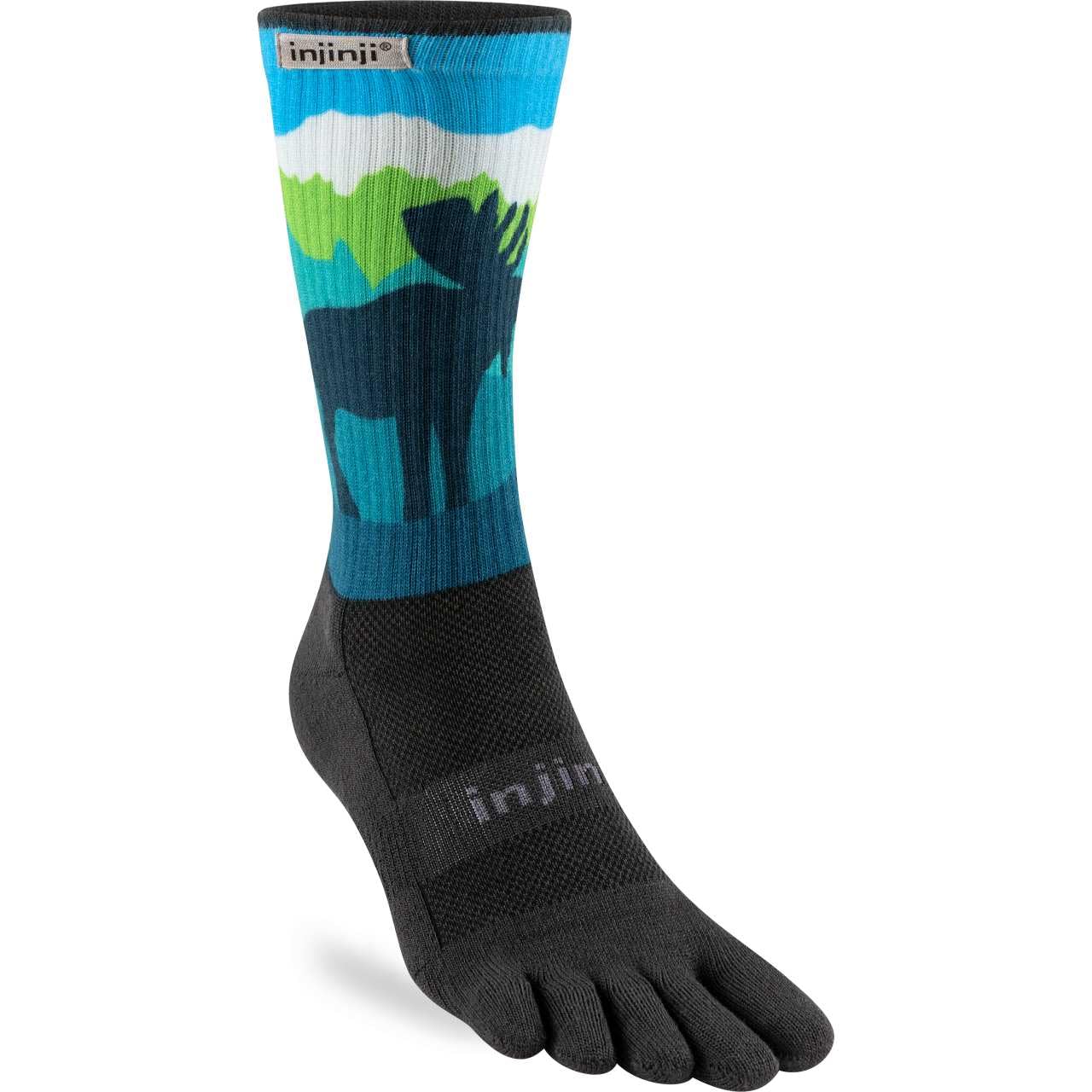 Injinji Unisex Multicoloured Trail Midweight Crew Artist Designed Ridgeline S, S