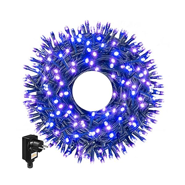 Ollny Halloween Lichterkette Orange und Lila - 30M 300 LED Lichterkette außen 8 Modi IP44 Wasserdicht Timer Lichterkette…