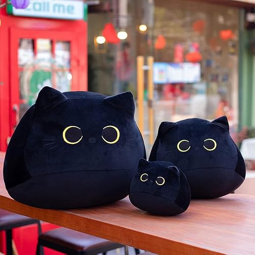 Miniatura 10 de Mochi - Peluche de gato suave de 12 pulgadas, cojín Kawaii de peluche para decoración del hogar, cumpleaños, día de San Valentín, accesorios (negro)