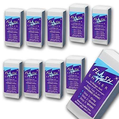 Flash Shiner Nail Buffer 10 PCS Set by Design Nail Flash