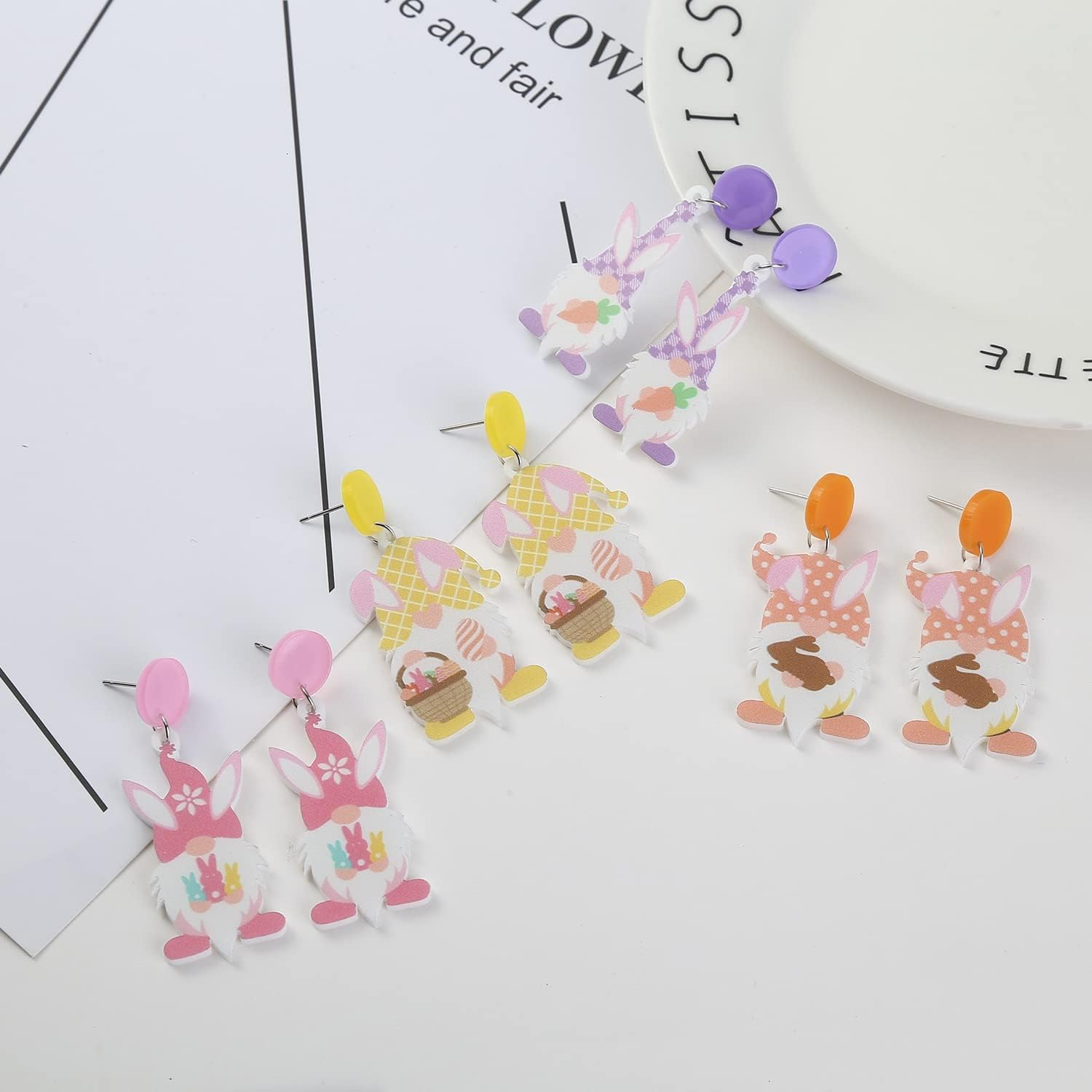 Taouzi Acrylic Earrings for Women Holiday Teardrop Dangle Earrings Set Holiday Jewelry Accessories for Women - Image 5