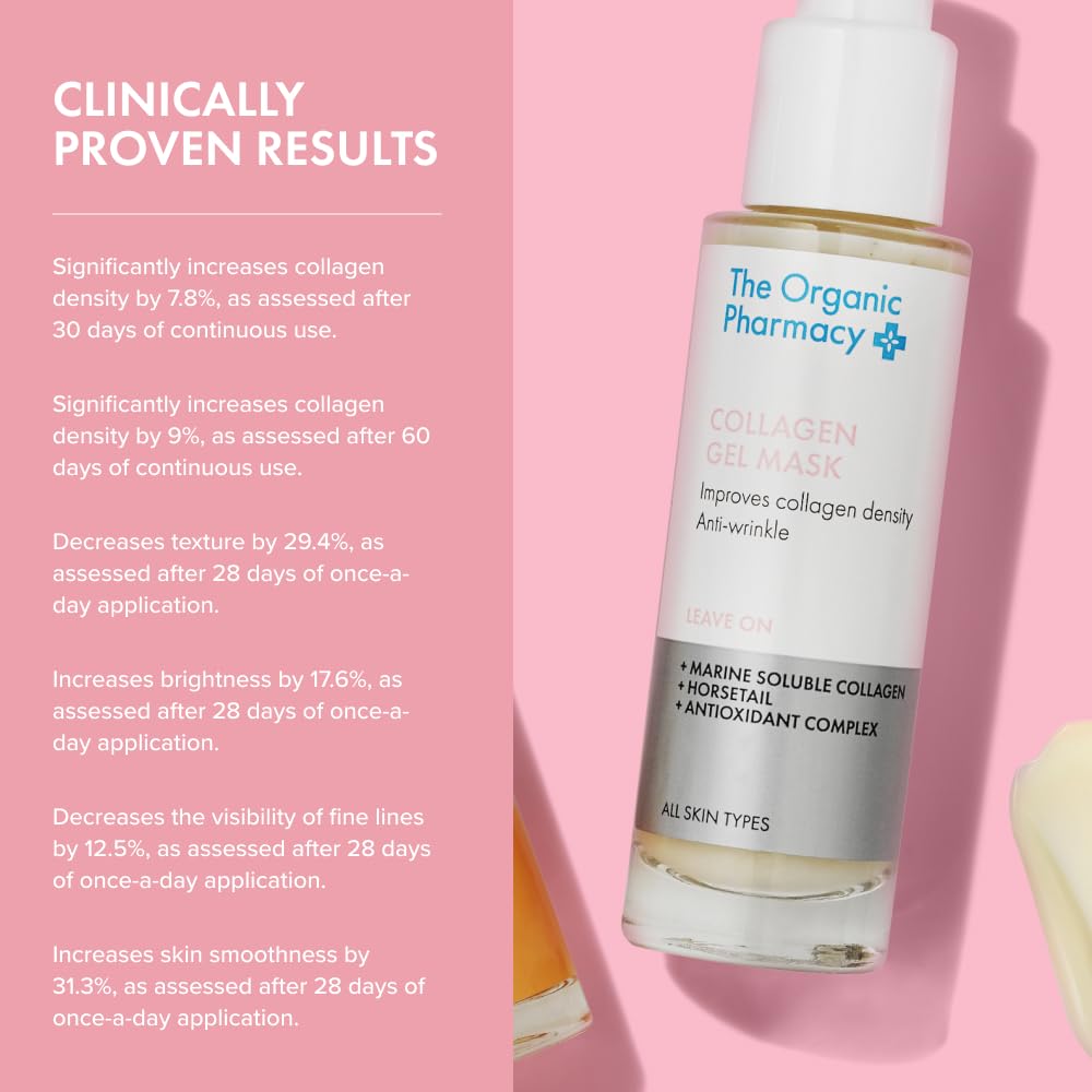 The Organic Pharmacy Collagen Gel Mask, 50ml, Improves collagen density, Anti-wrinkle, With Marine Soluble Collagen - Image 3
