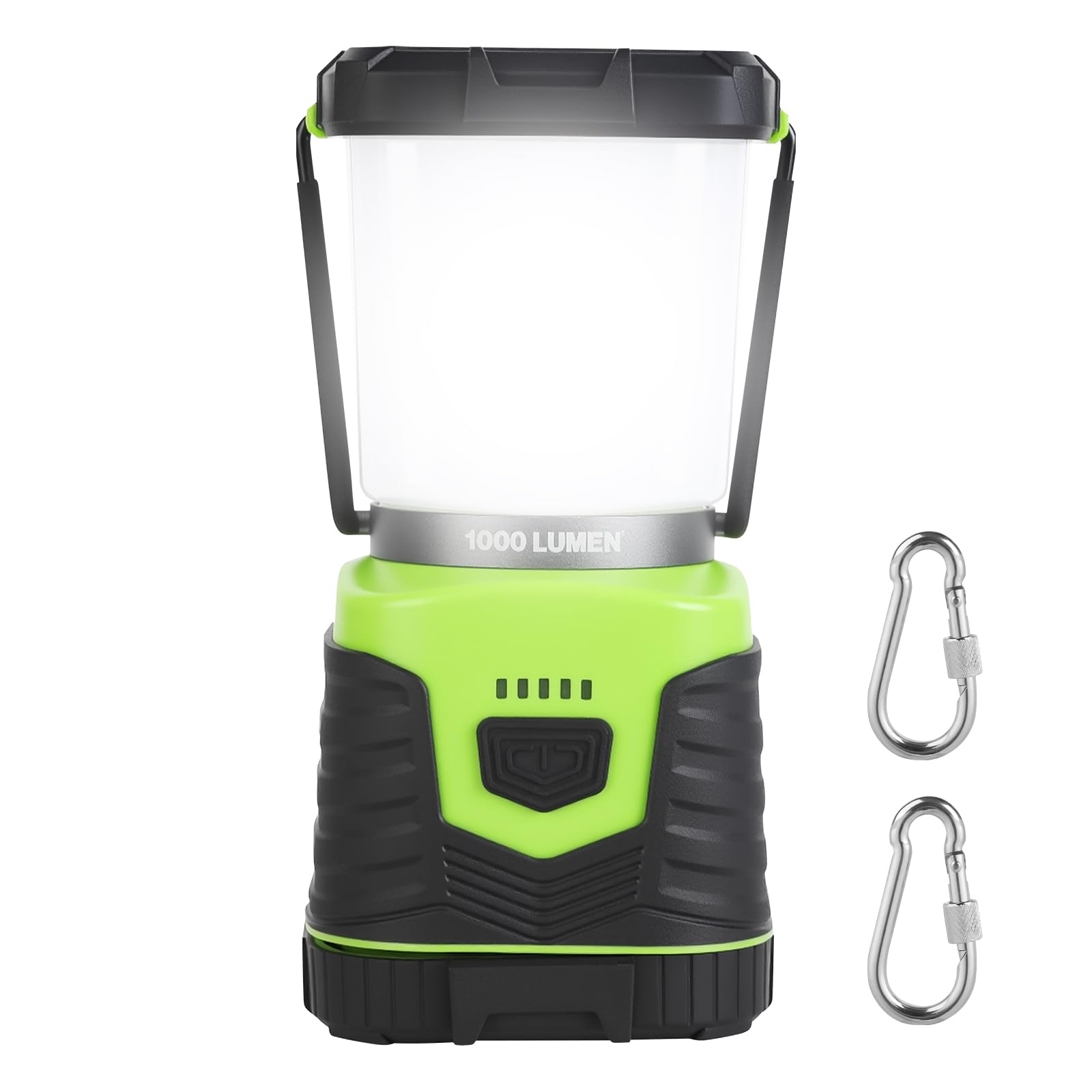 Linterna LED de camping, 1000 lúmenes, 4 modos de luz, funciona con pilas, IPX4 impermeable, linterna de emergencia regulable con indicador de batería para acampar al aire libre, senderismo