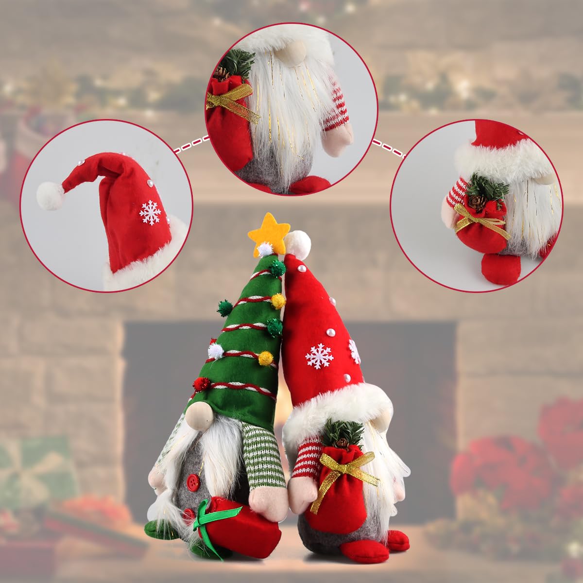Décoration Noël Père Noël Gnome Tomte 57 Cm - Figurine Suédoise Scandinave Gris