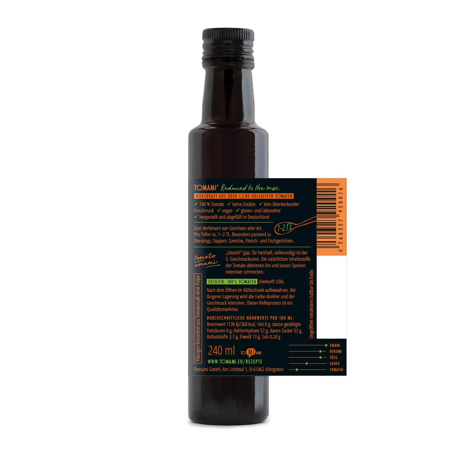 Tomami Umami ®, concentré de tomate, sarriette, 240 ml
