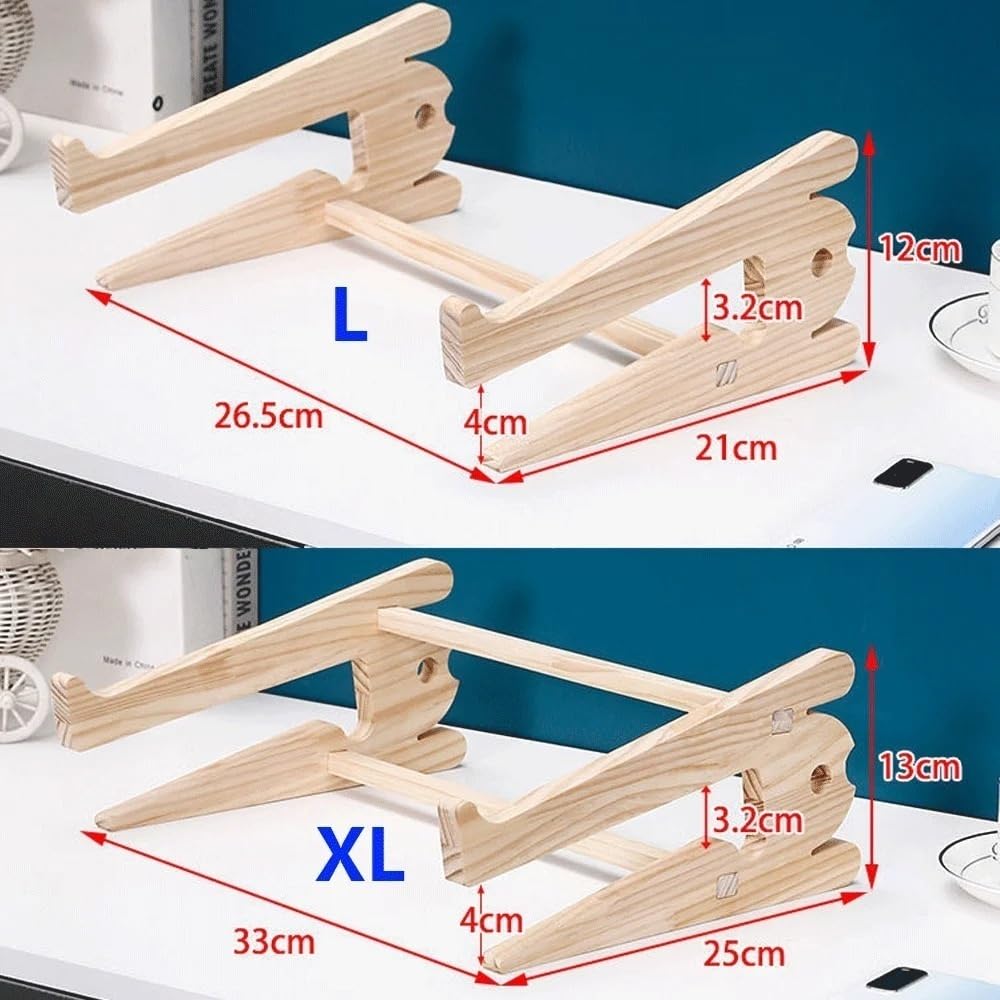 Supporto per Laptop Supporto Universale in Legno for Laptop da scrivania, Supporto Staccabile for Laptop da 10-17,3 Pollici Rialzo per Laptop(XL)
