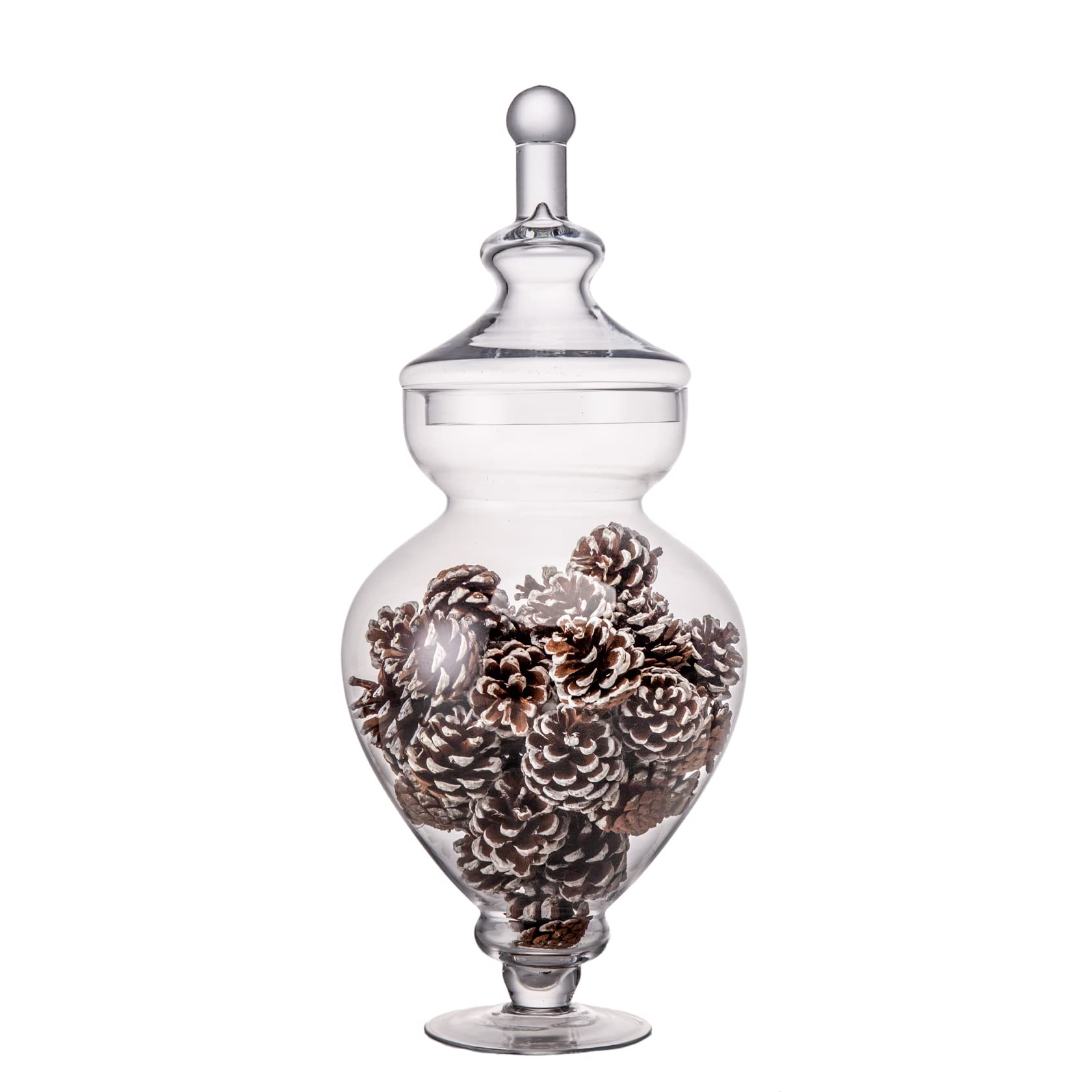 Sponsored Ad - Diamond Star Large Clear Glass Apothecary Jars, Gourd Shape Candy Buffet Display, Elegant Storage Jar, Decorative Wedding Candy Organizer Canisters (Height: 15" Body: 6.7")