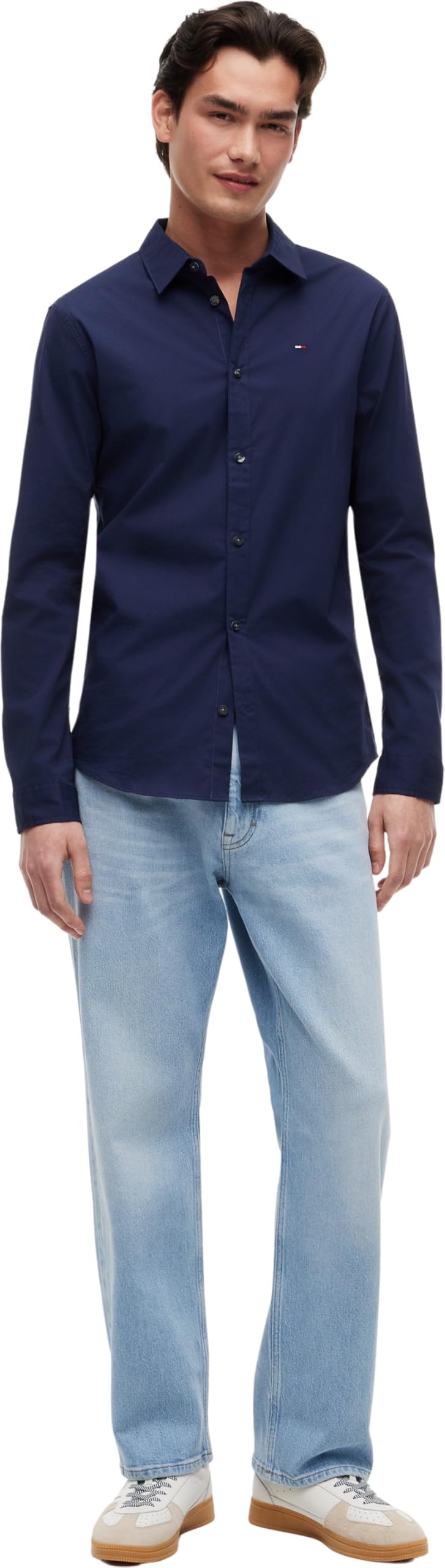 Tommy Jeans Camisa Hombre Original Stretch Manga Larga