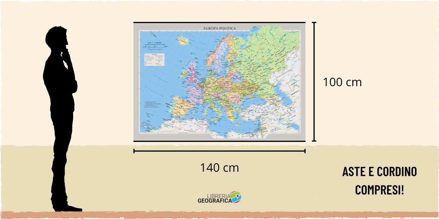 Europa fisica e politica (carta murale)