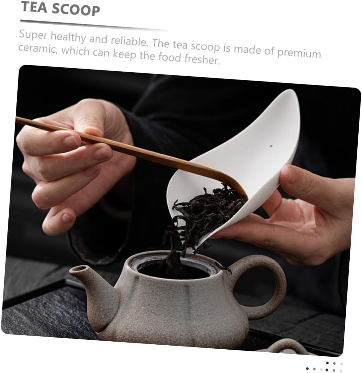 BESTOYARD 2pcs Ceramic Tea Scoop Holder Multi-function Tea Shovel Condiments Spices Elegant Design Easy to Clean Safe Sturdy Ceramic Material for Home Gifting