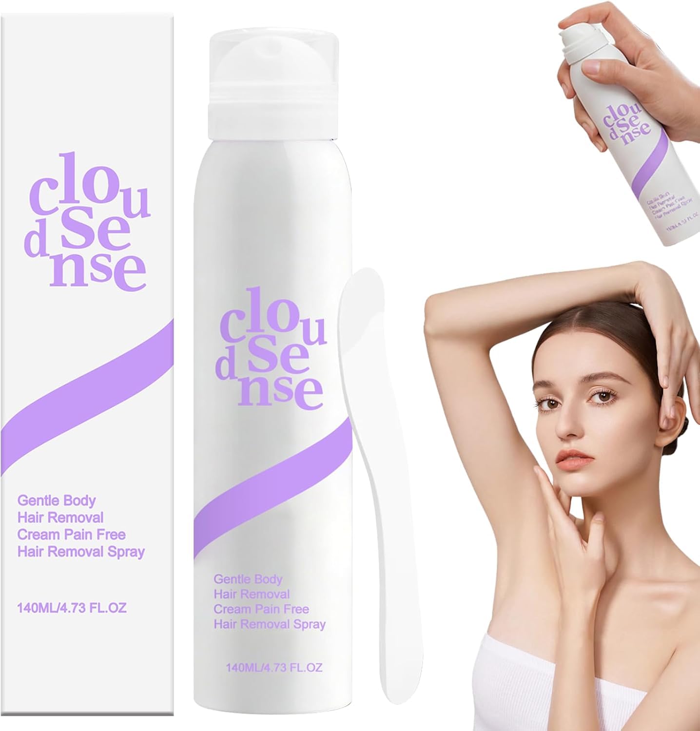 Cloud Sense mus do depilacji, delikatny krem do depilacji ciała, Cloud Sense jedwabiście gładki, bezbolesny spray do depilacji włosów dla kobiet i mężczyzn, szybkie i skuteczne usuwanie włosów