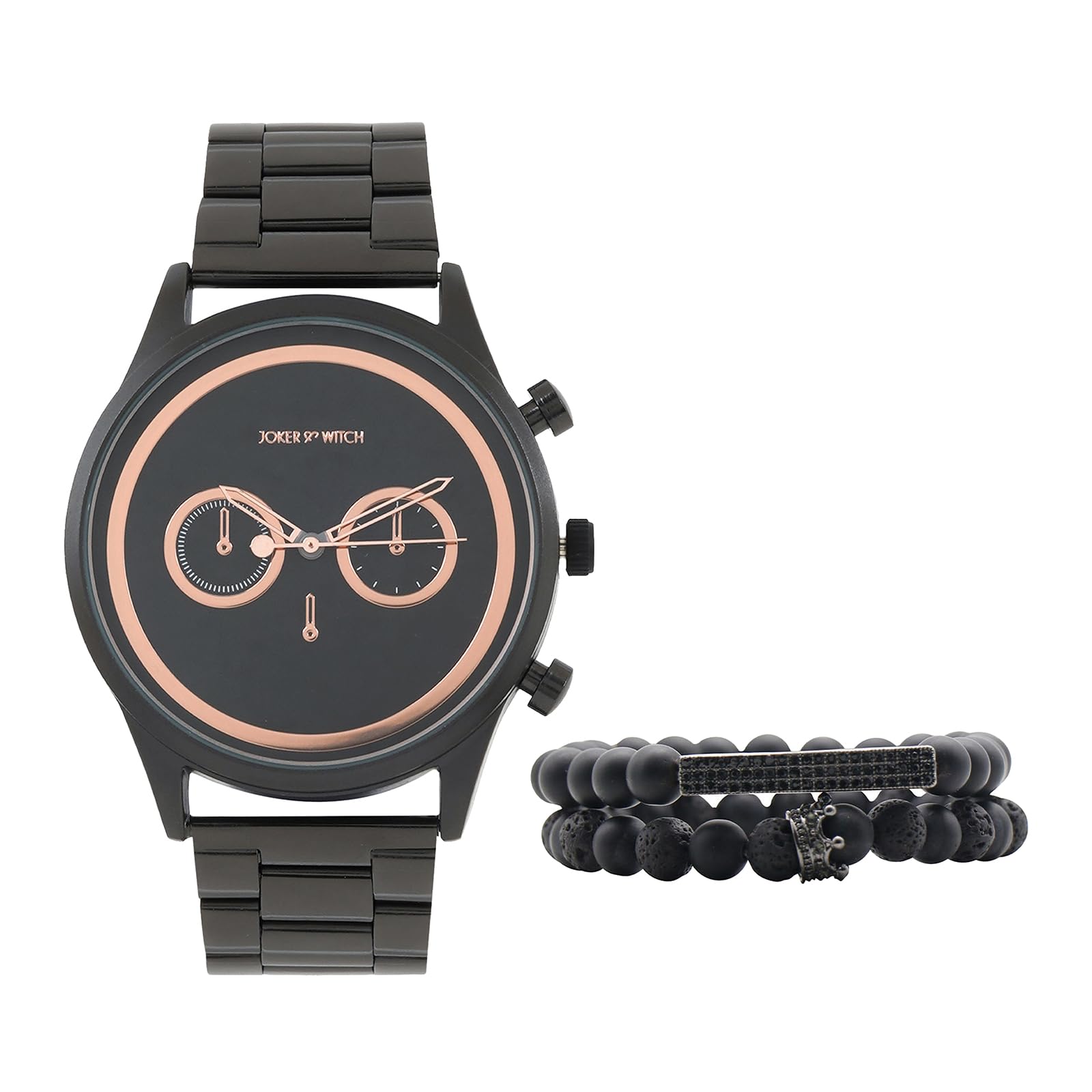 Joker & Witch TANTOR ALL BLACK MENS Stainless Steel Analog Watch BRACELET STACK (B0CQT87DL8) Amazon Price History, Amazon Price Tracker