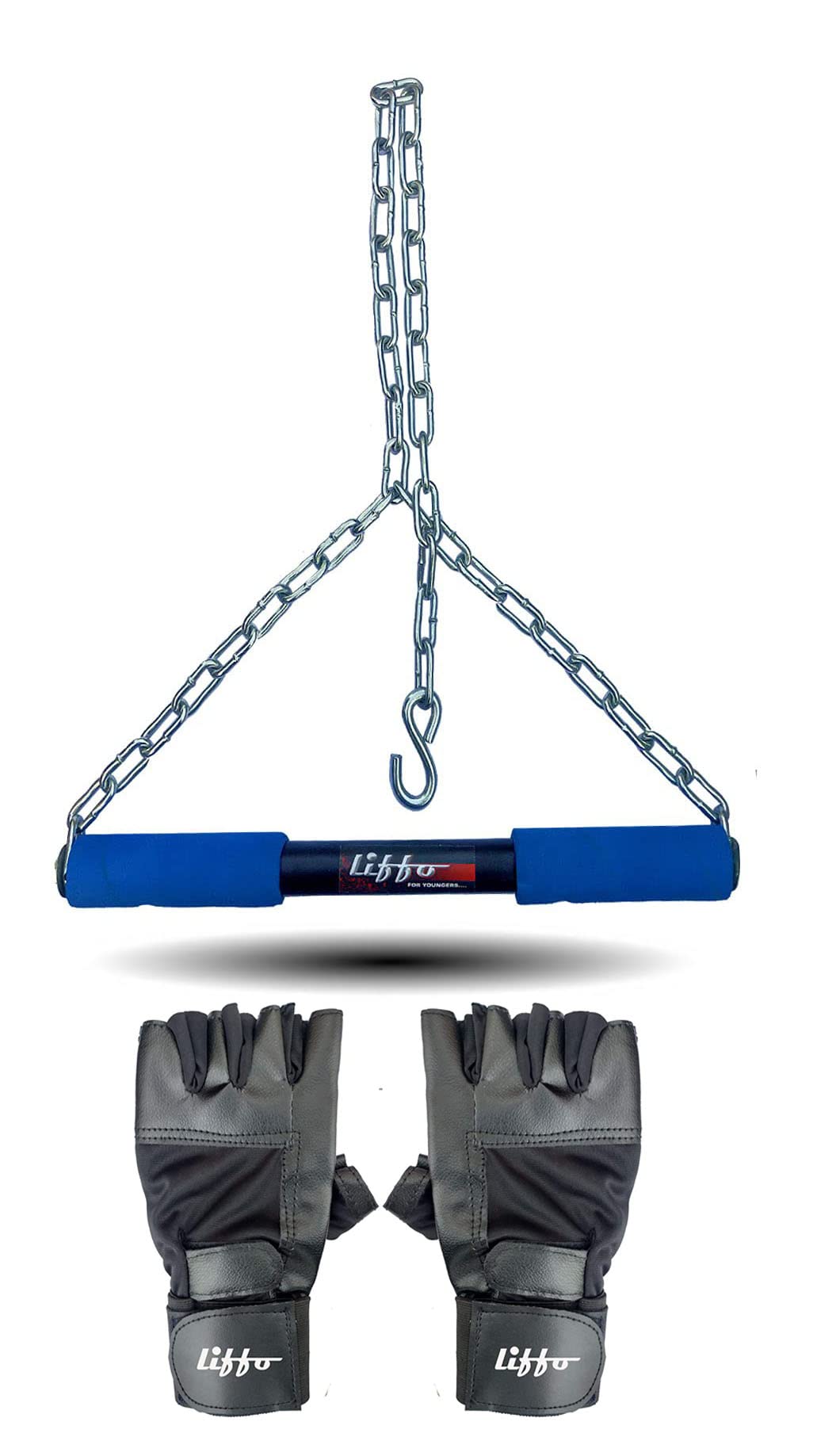 Liffo® Pull Up Bar Hanging Rod For Height Increase Heavy Duty For Kids,Adult With Weight Lifting Gloves (4FT) Blue (B0B5Y2KRBM) Amazon Price History, Amazon Price Tracker