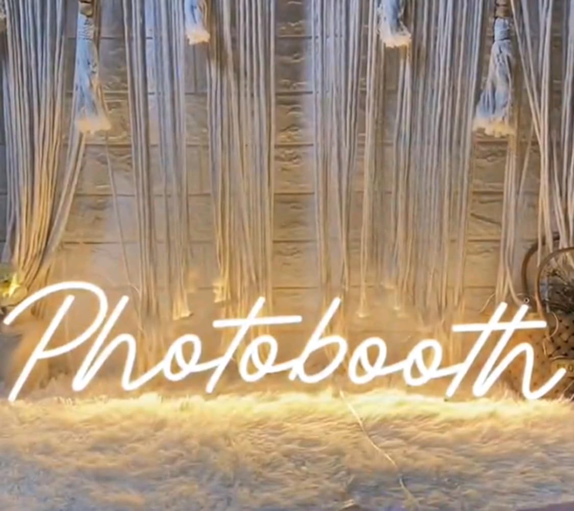 Photobooth Neon Sign, Custom Guestbook Neon Light Sign Office Open Sign Leave A Note Neon Decor Wedding Engagement Party Reception Sign USB Size:20inches