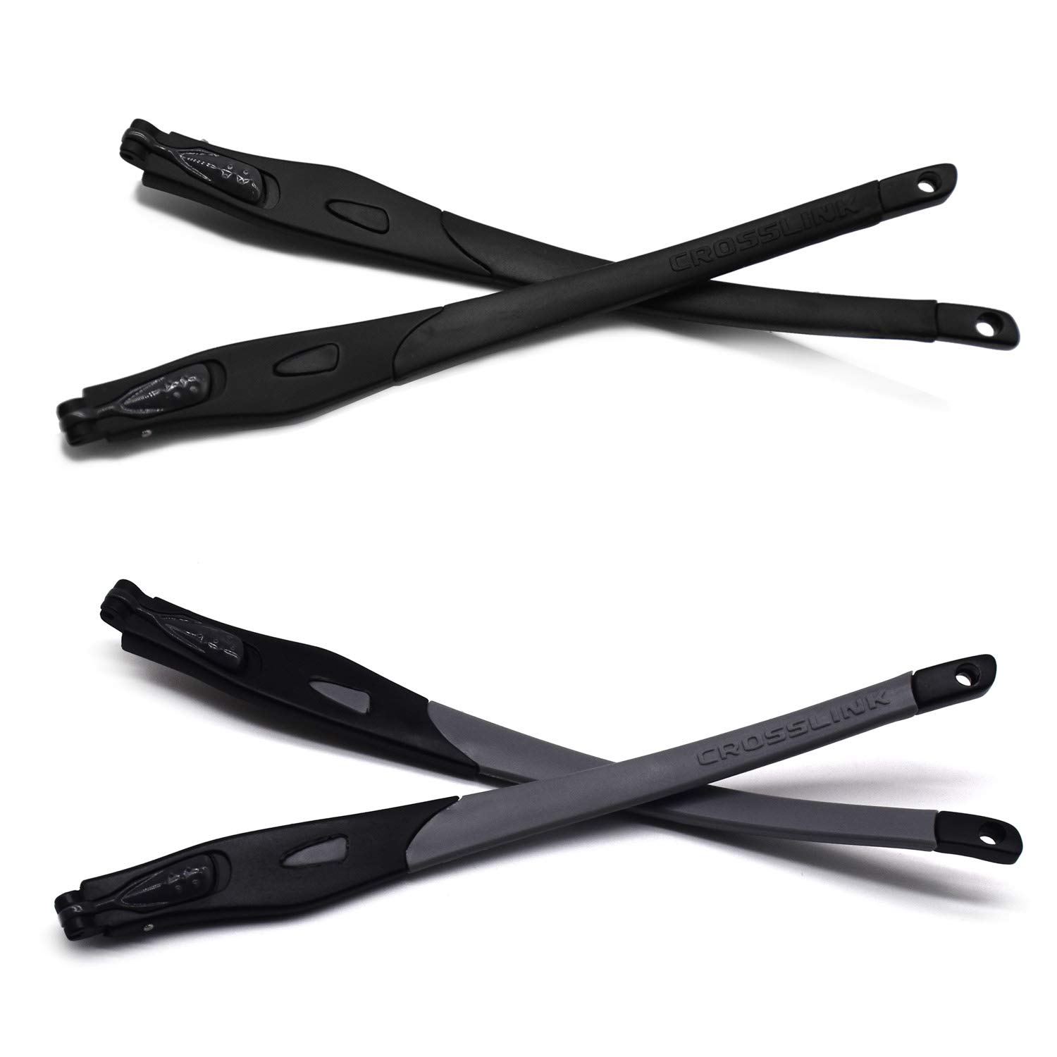HKUCO Reinforce Black/Grey Replacement Glasses Legs For Oakley Crosslink Glasses frame