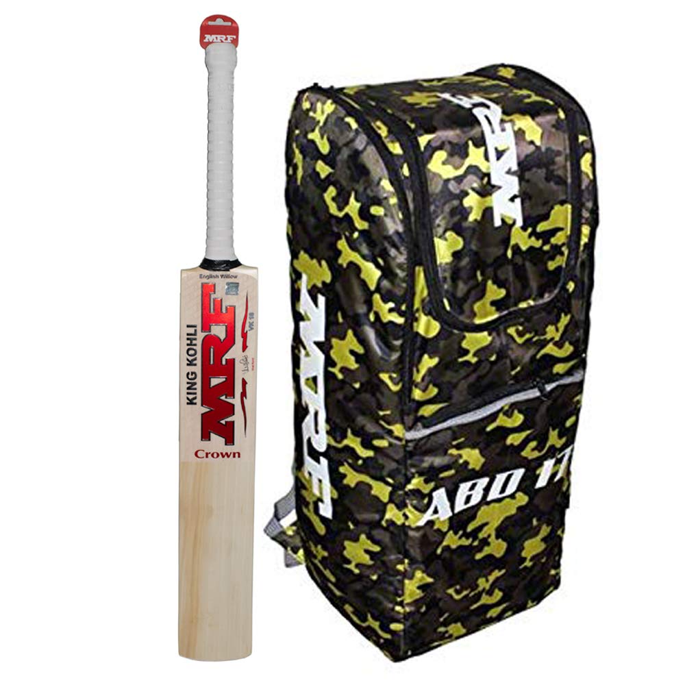 Mrf King Virat Kohli Limited Edition English Willow Cricket Bat Crown |Ready to Play | with Abd -Sr Camo-image-12