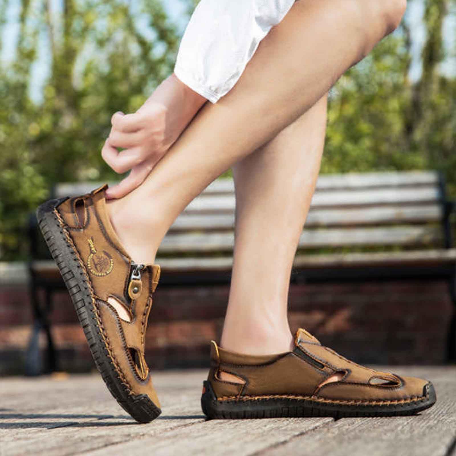 Sandalo Uomo Sandalo Uomo Estivo Ciabatte Cuoio Gomma Sandali 47 Infradito Comodi Da Mare Scarpe Pelle Per Scogli Chiusi Aperti Estive Scoglio 39 Ortopediche Eleganti Ciabatta Estiva Plantari Ragazzo