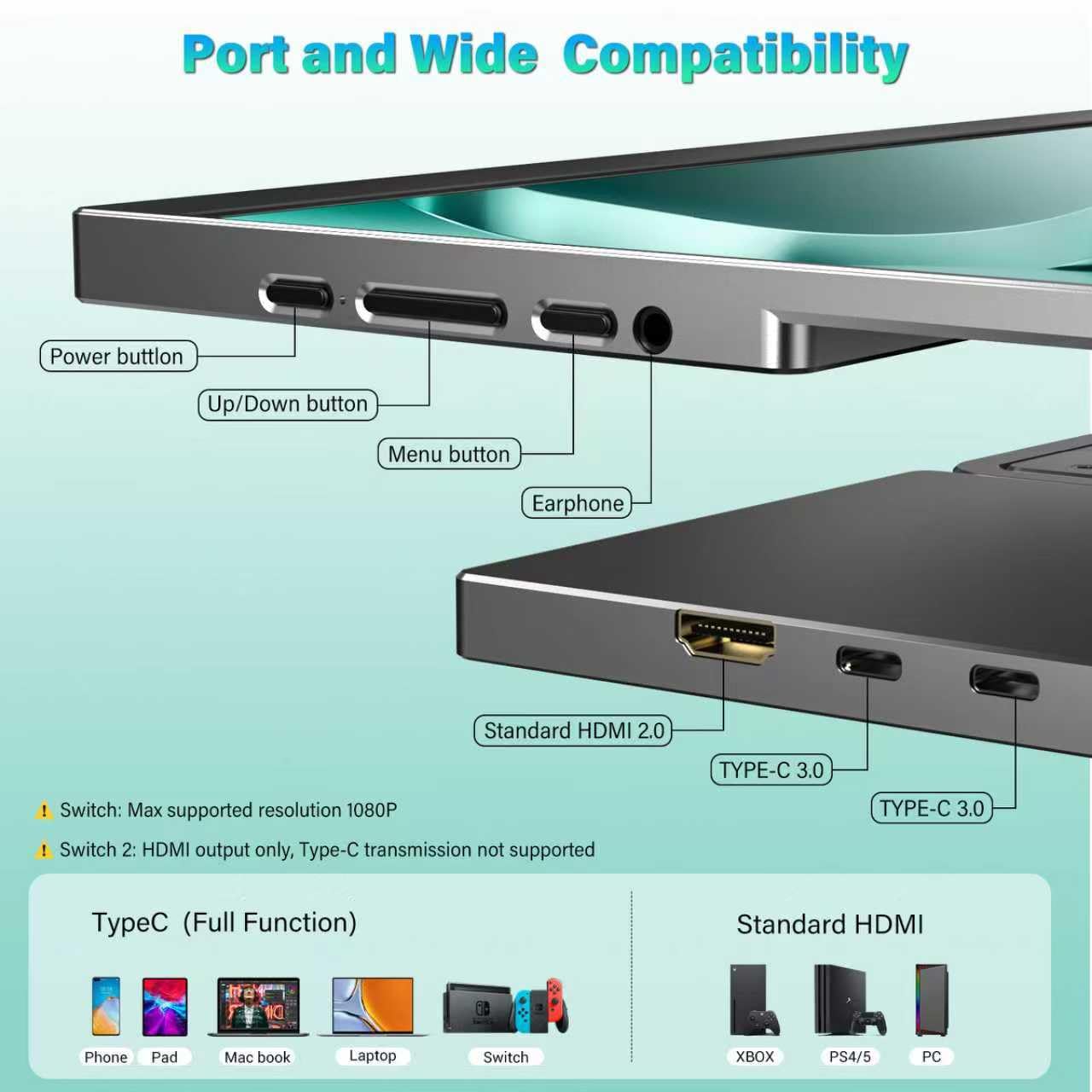 Amazon.co.jp: InnoView 16インチ 2.5K 120Hz ポータブルモニター 内蔵