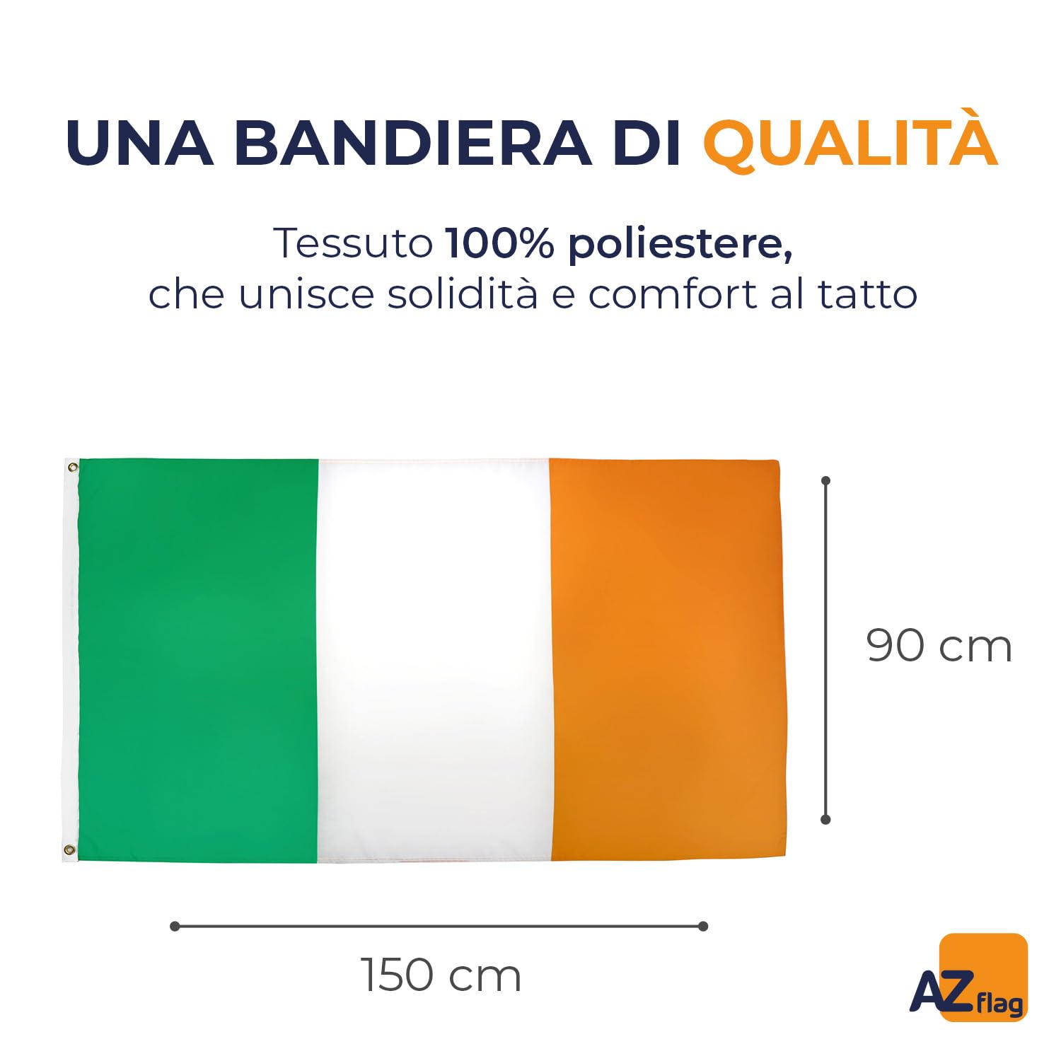 Ireland Flag 150 x 90 cm - Great Irish Flag 90 x 150 cm Lightweight Polyester - Flags - AZ FLAG - 2