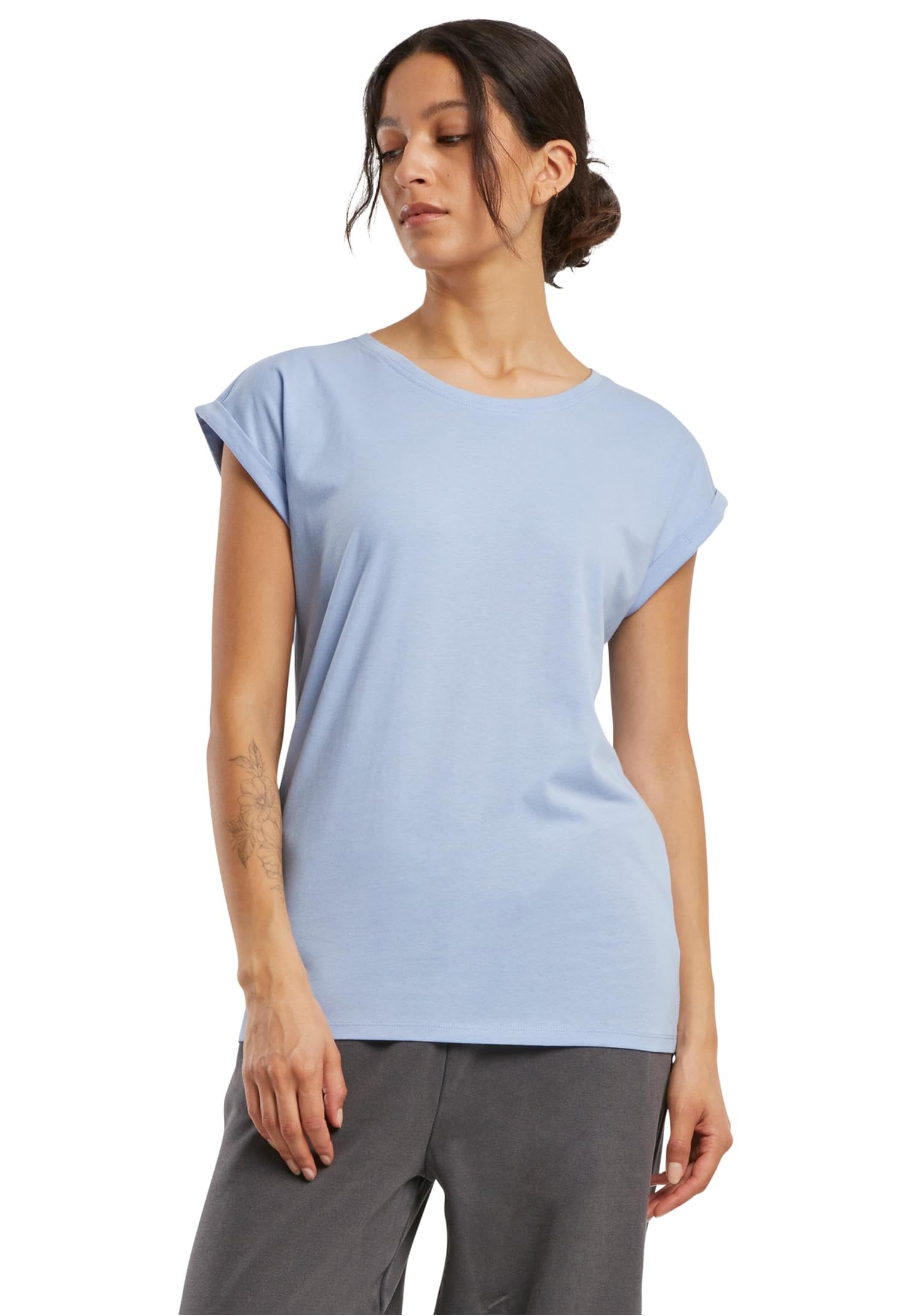 Build Your Brand Damen Ladies Extended Shoulder Tee