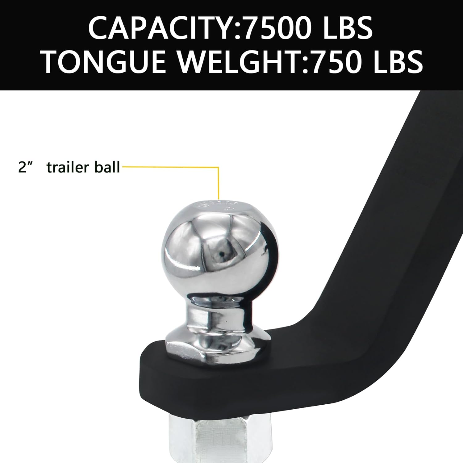 4-Inch Trailer Hitch Ball Mount with Trailer Ball, Hitch Pin Clip, and Fits 2-Inch Hitch Receiver - Adjustable, Locked Anti-Theft, Rescue Purposes, Heavy-Duty Steel for Towing Cars, Trucks, and SUVs