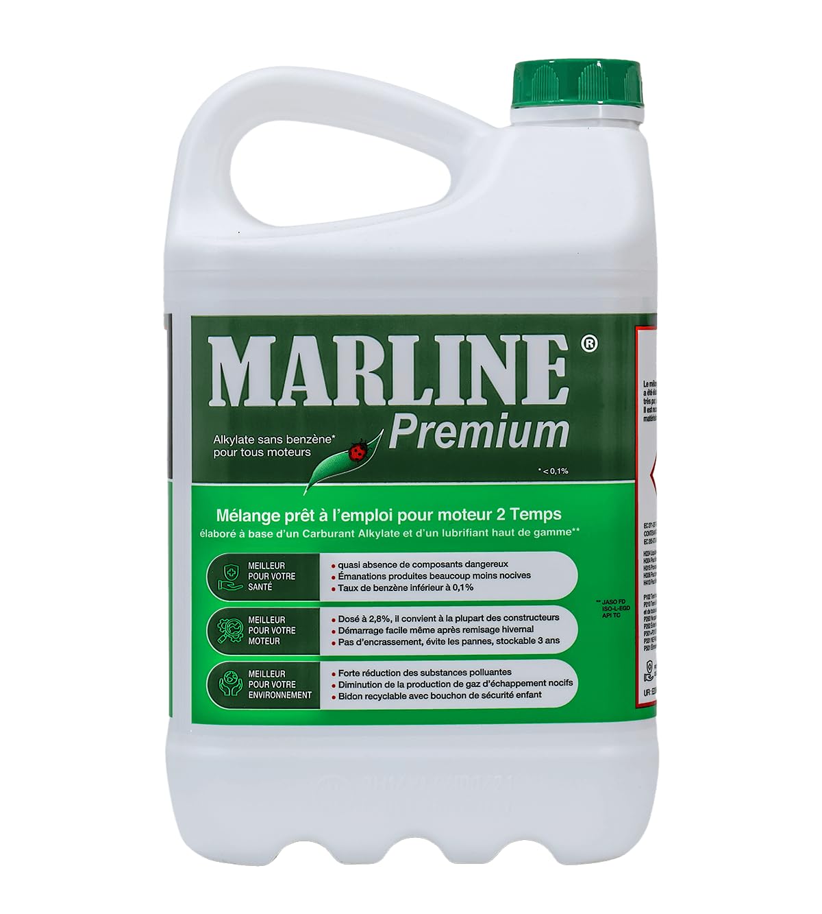 BENZINA ALCHILATA MISCELA 2% MARLINE PREMIUM 5L 2 TEMPI CARBURANTE ECOLOGICO