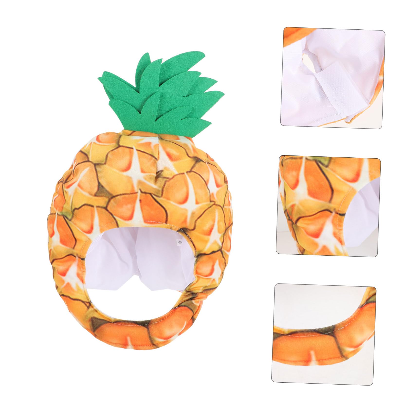 Sombrero de Piña de Peluche Amarillo para Fotos y Fiesta | Pp Algodón, Diseño de Fruta Forma de Piña, Talla Infantil, Obsequio para Cumpleaños