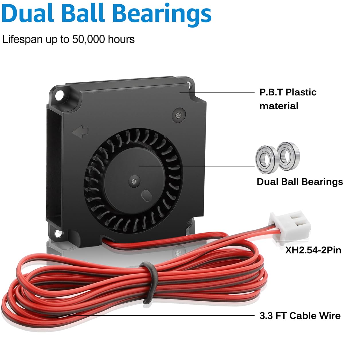 Snapklik.com : GDSTIME 40mm X 10mm 4010 Blower Fan 24V Dual Ball ...