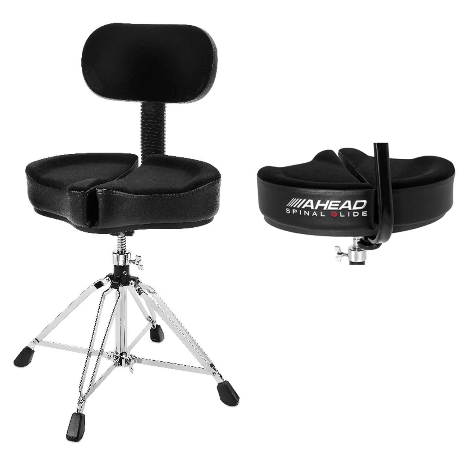 Ahead SPG-BBR4 Schlagzeug Hocker Spinal Glide 4-Beinig mit keepdrum Drumsticks
