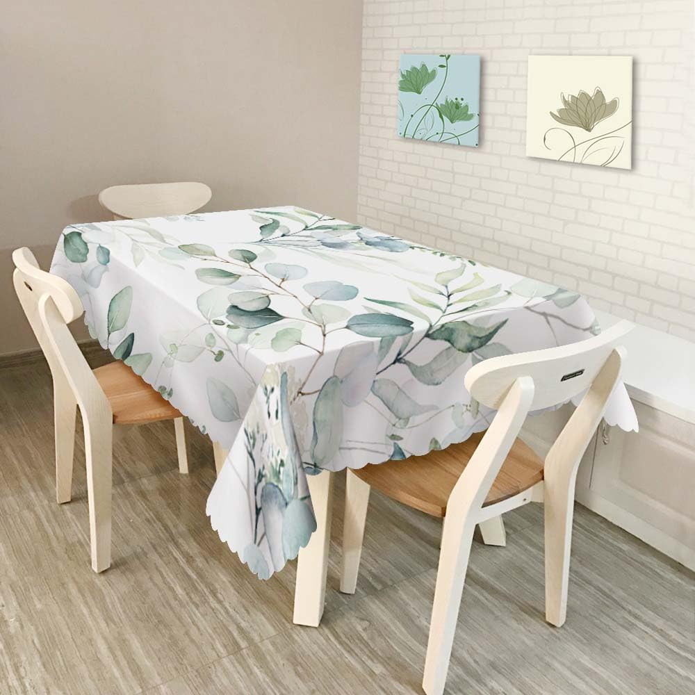 Walmsco Tablecloth Green Leaves Watercolor Decor For Dining Room Kitchen Rectangular Table Cover 132 * 178cm - Image 4