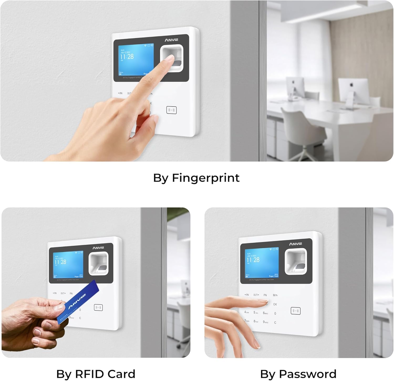 ANVIZ W1 Pro - Relojes de tiempo basados en la nube con huellas dactilares para empleados | Software gratuito en la nube, máquina de asistencia para pequeñas empresas, color blanco
