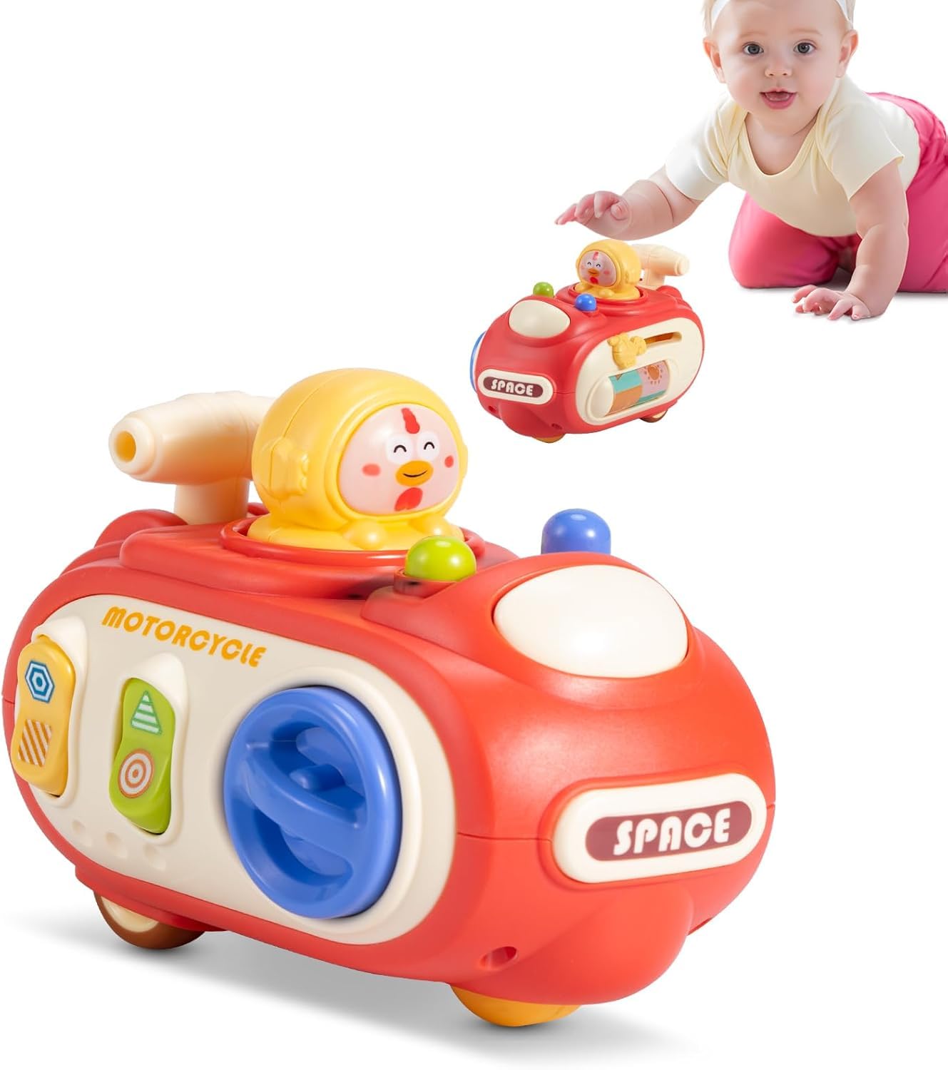 AquaFalcon Montessori Toddler Toys for 1 Year Old, Sensory Press and Go Toy Car for Toddlers 1-3, Travel Activities Busy Cube Toys for Learning Fine Motor Skills, Baby Gifts for Activity Cube