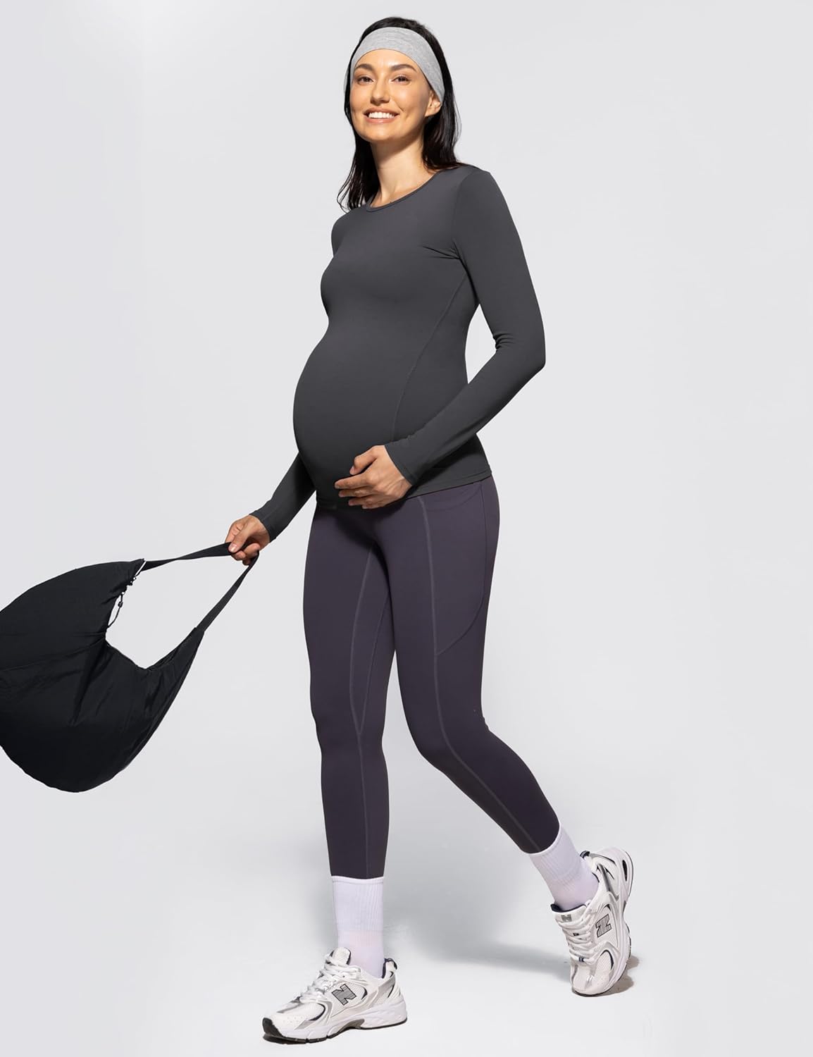 POSHDIVAH Women's Maternity Long Sleeve T Shirts Scoop Neck Pregnancy Tee Top Mama Clothes - Image 5