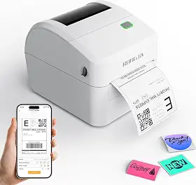 Rongta Impressora de etiquetas de envio Bluetooth RP415, impressora térmica sem fio 4x6 para envio de pacotes, pequenas empresas, casa, escritório, compatível com Amazon, Ebay, Etsy, USPS, Shopify