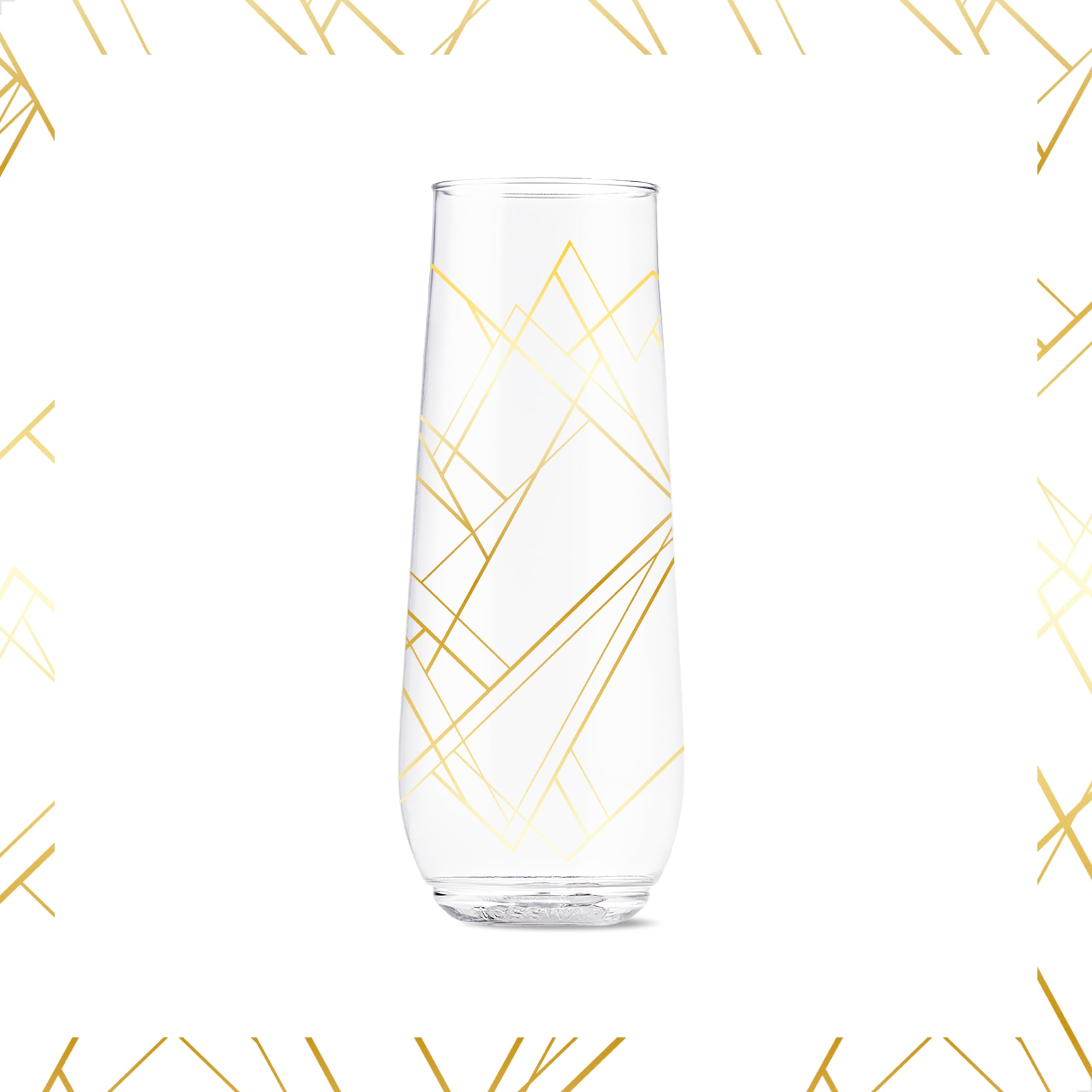 TOSSWARE Copas de champán POP de 255 ml, de plástico transparente, reciclables, irrompibles y transparentes