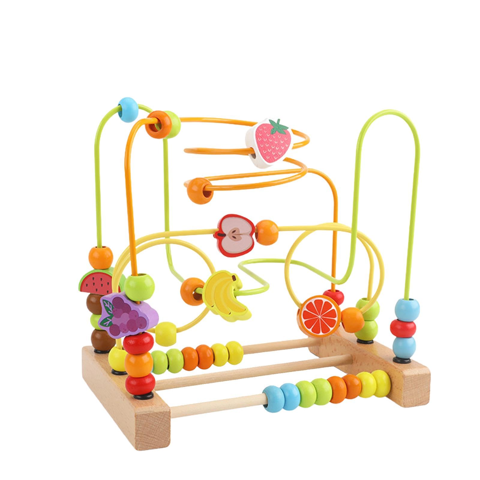 Sharplace Laberinto de para Niños de 1, 2 Y 3 años, de Madera Colorida con Forma de Círculo, Juguetes Educativos para Niños Pequeños, Fruta b