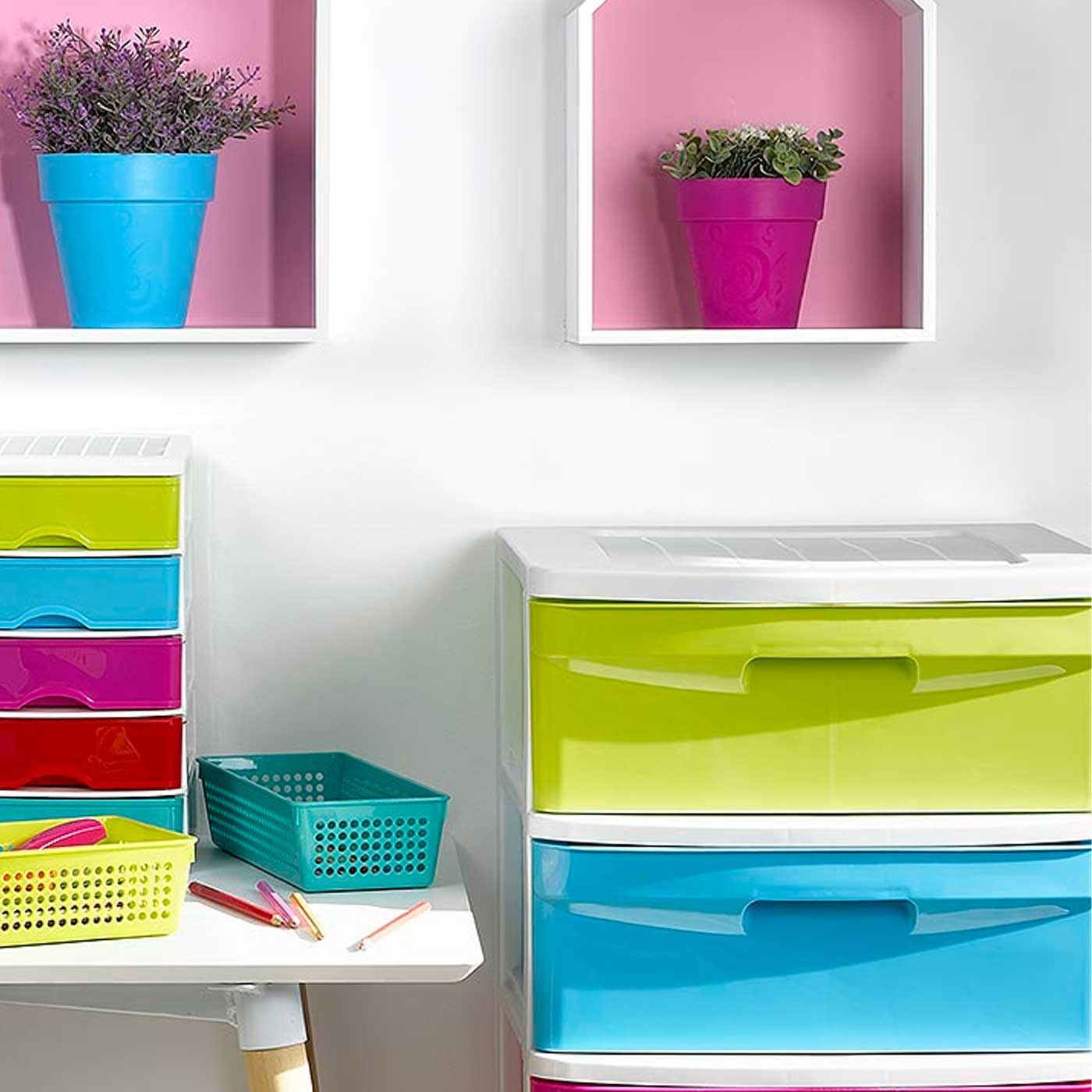 Acan Tradineur - Cajonera de organización “Nilo” - Ideal para el hogar o el trabajo - Fabricación en plástico - 4 Cajones - 81 x 56 x 39,5 cm - Blancolor