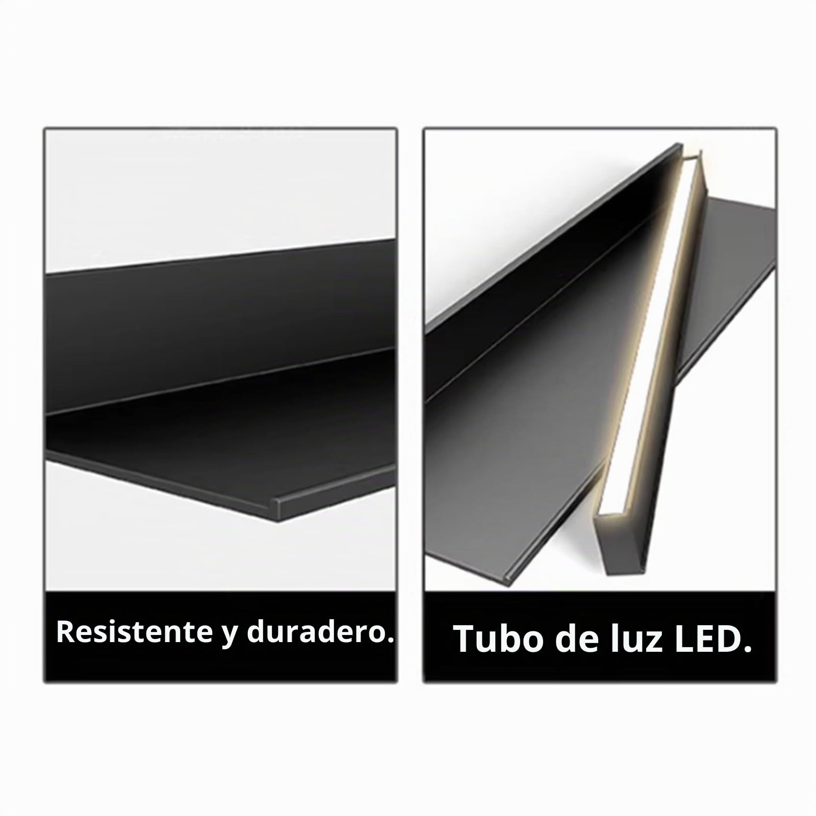 BVCL Estante de Pared Metálico con Iluminación LED - Repisa Moderna para Terraza, Baño, Cocina, Sala, Dormitorio(Gold,100 cm)