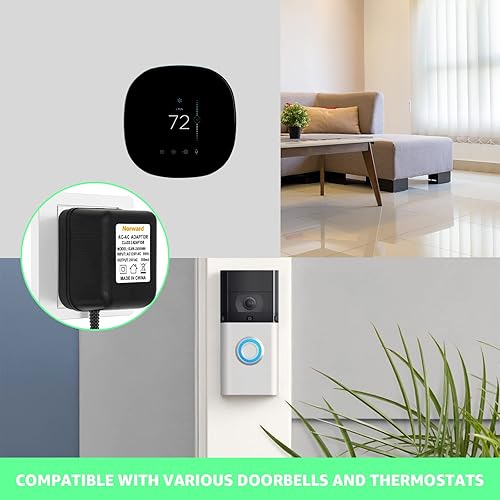 Miniatura 5 de Cable de carga de 26 pies para timbre de timbre, Ring Video Doorbell Pro y Ring Video Doorbell 2 Adaptador de corriente 24V500mA Transformador