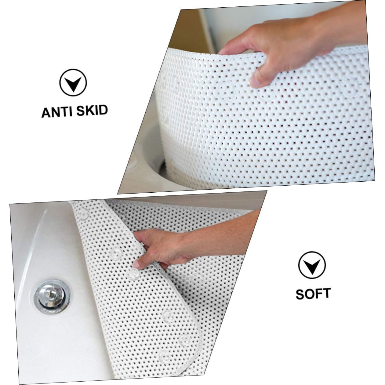 TOYANDONA Alfombrilla de Bañera Antideslizante de PVC de Color Claro con Diseño Transpirable y Lavable a Máquina para Baño Seguro y Cómodo Durante el Baño