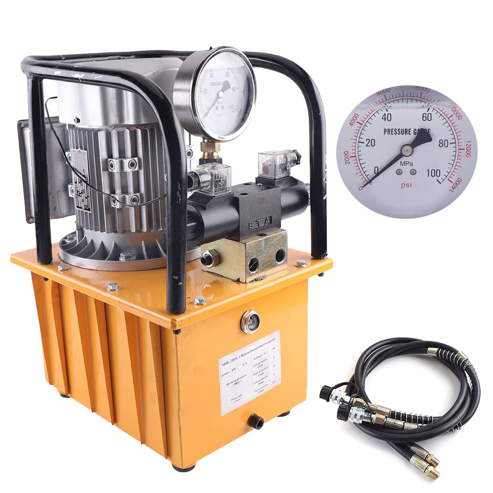 750W Electric Driven Hydraulic Pump Power Pack Solenoid Valve Double Acting 110V?for Punching/Bending/Jack Machine 7L Capacity