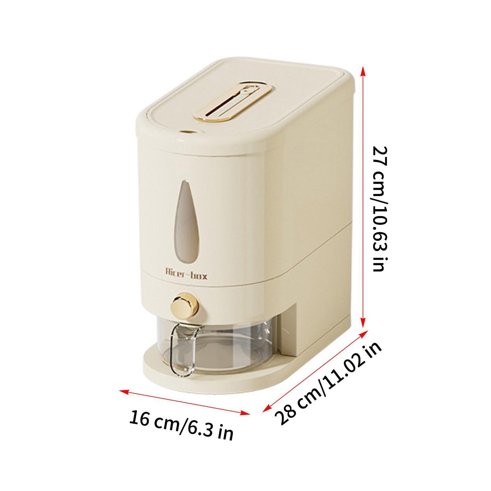 lyanny Contenitore Riso - Dispenser Ermetico Capacità 5 Kg - Con Misurino Incluso Contenitore Per La Conservazione Dei Cereali - Per Casa, Cucina E Piano Di Lavoro Cereali, Avena, Soia, Mais E Cibo