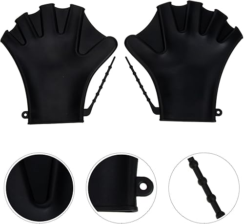 Miniatura 5 de Baluue 2 guantes de natación, guantes de natación acuática, para entrenamiento en agua, palmeados a mano, para hombres, mujeres, adultos,